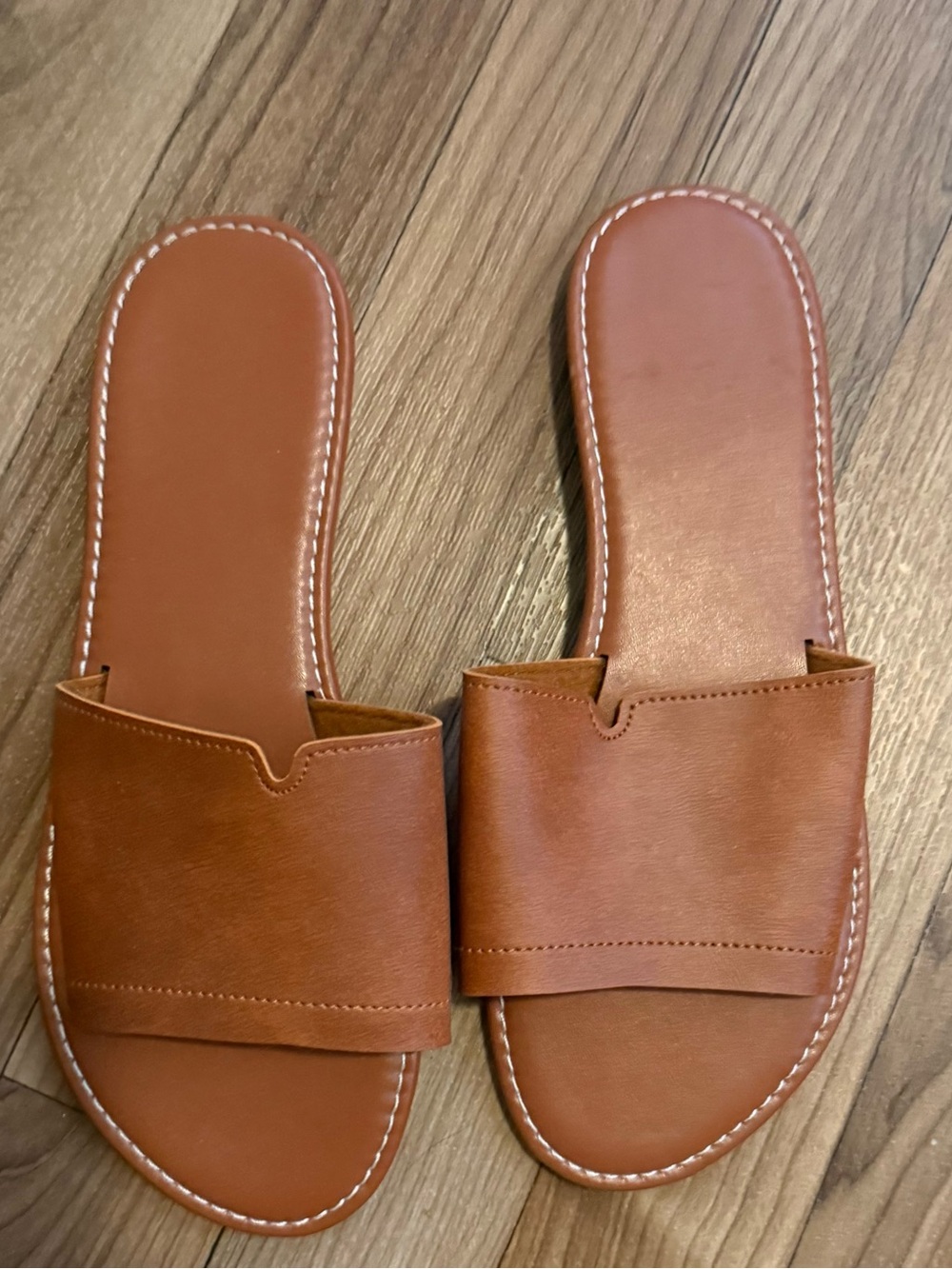 Tan Slide Sandals